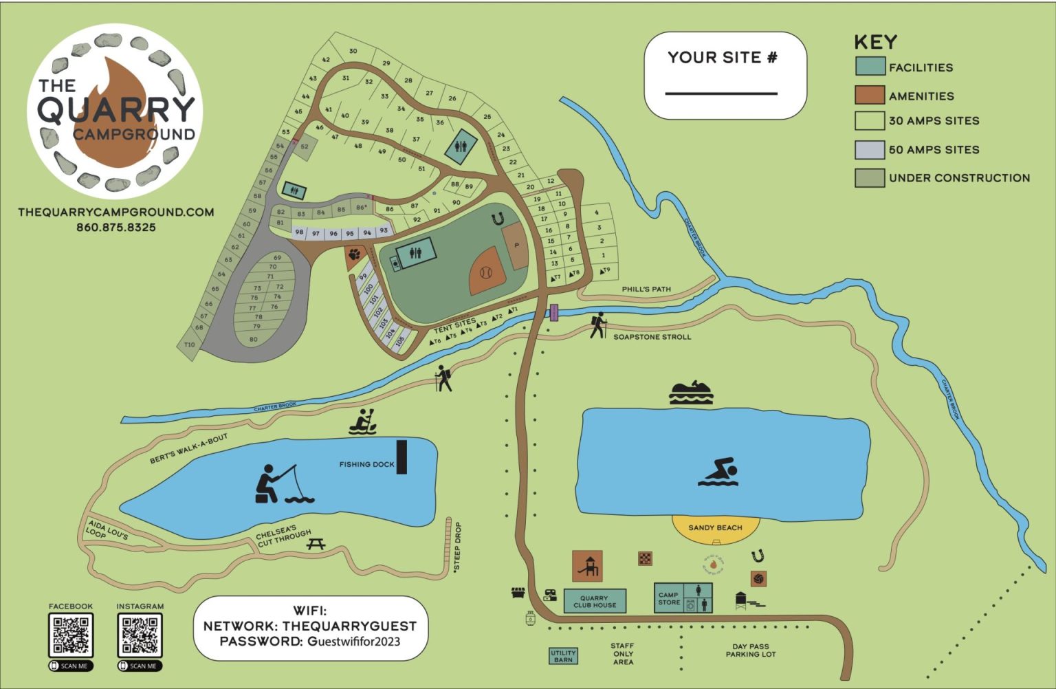 The Quarry Campground & RV Park Map in Tolland, CT